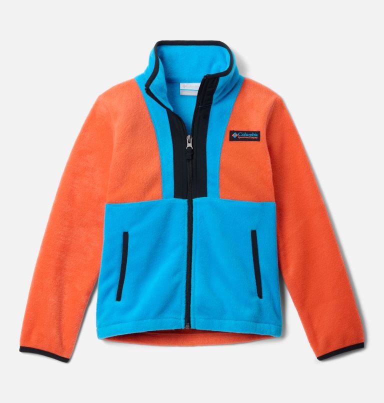 Kids' Back Bowl II Full Zip Fleece Jacket, Color: Zing, Compass Blue, Black, image 1
