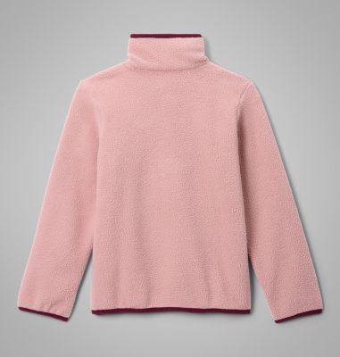 Youth Helvetia II Sherpa Half Snap Fleece, Color: Eraser Pink, Fig, image 2
