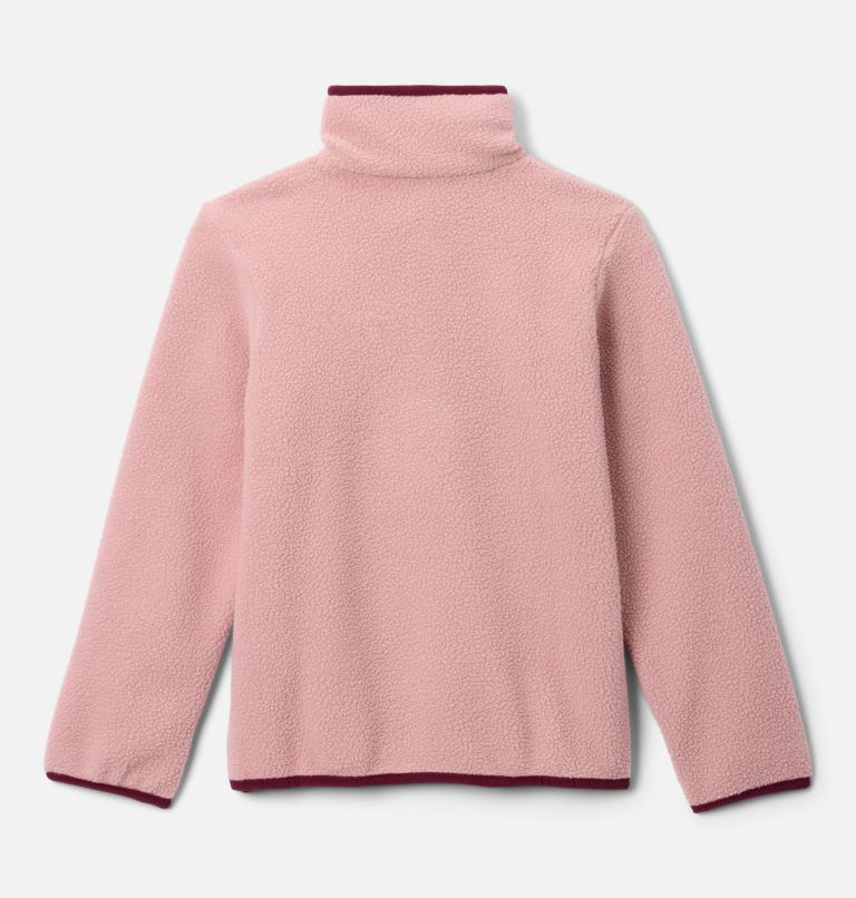 Kids' Helvetia II Half Snap Fleece Pullover, Color: Eraser Pink, Fig, image 2