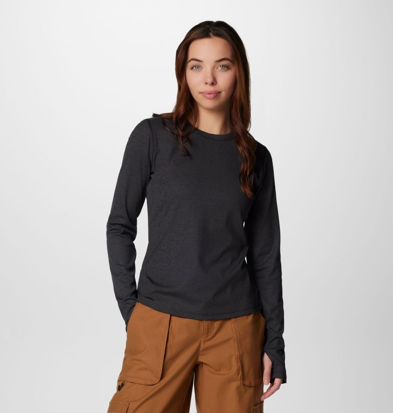 Women's Boundless Days Knit Crew Long Sleeve Shirt, Color: Black, image 1