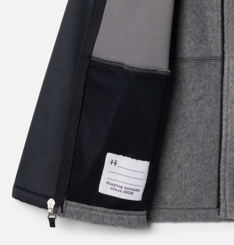 Manteau à capuchon original en laine polaire Steens Mtn II pour garçons, Color: City Grey, Black, image 3