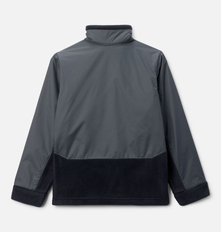 Boys' Steens Mt II Overlay Fleece Jacket, Color: Black, Grill, image 2