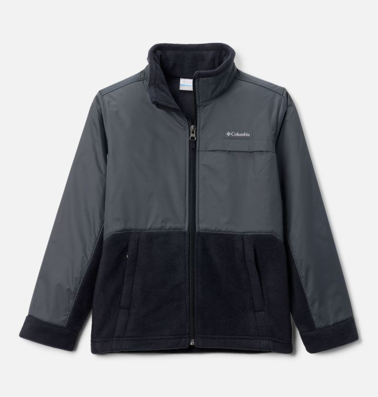 Boys' Steens Mt II Overlay Fleece Jacket, Color: Black, Grill, image 1