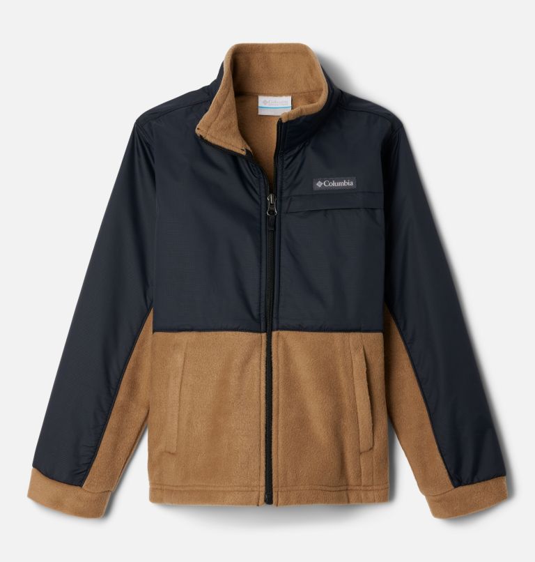 Boys' Steens Mt II Overlay Fleece Jacket, Color: Delta, Black, image 1