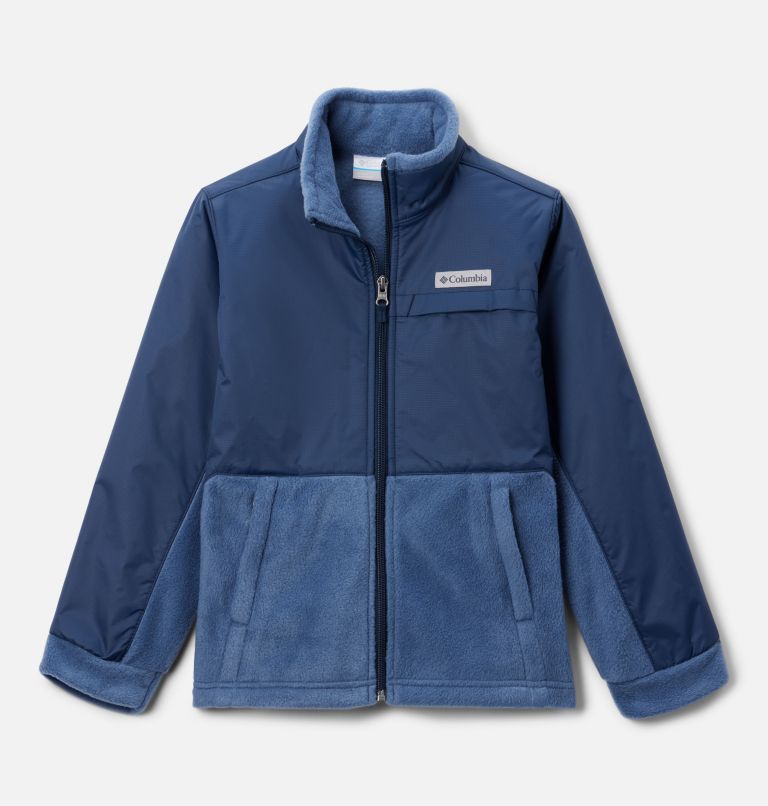 Boys' Steens Mt II Overlay Fleece Jacket, Color: Dark Mountain, Collegiate Navy, image 1
