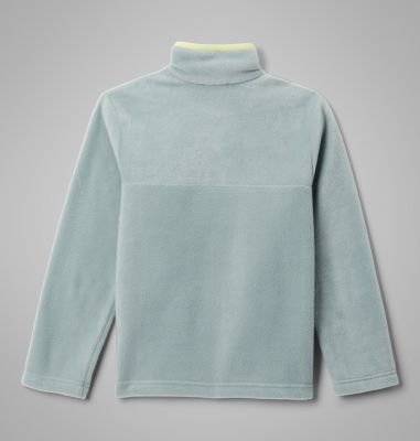 Steens Mtn II 1/4 Snap Fleece Pull-Over, Color: Crushed Blue, Citron Haze, image 6