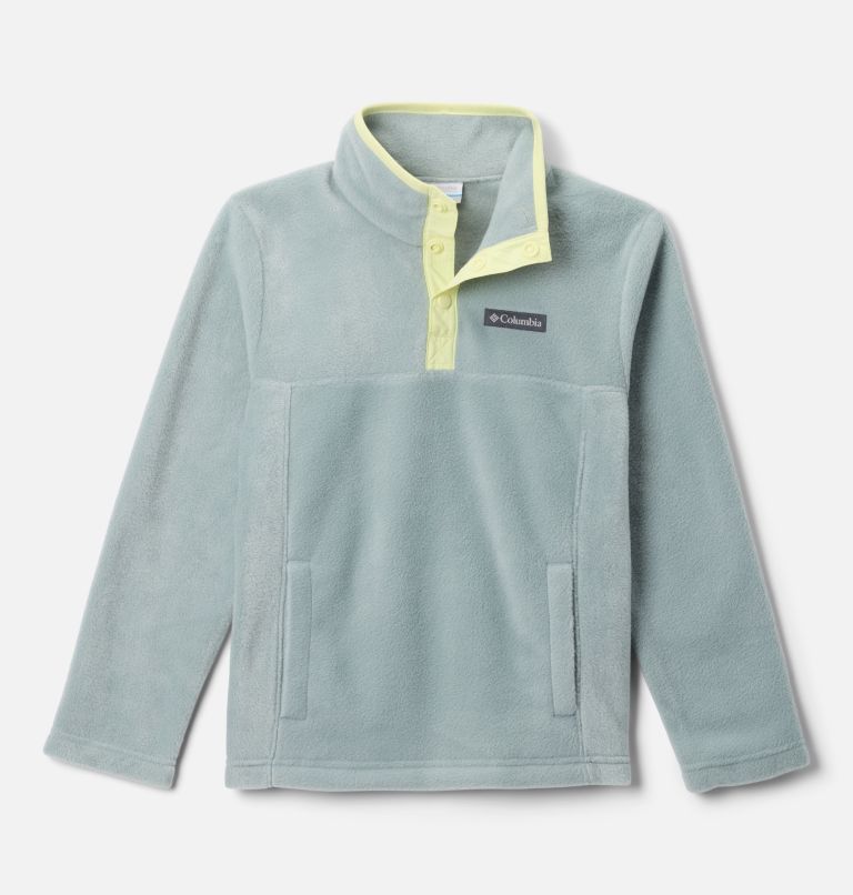Kids' Steens Mtn II Quarter Snap Fleece Pullover, Color: Crushed Blue, Citron Haze, image 1