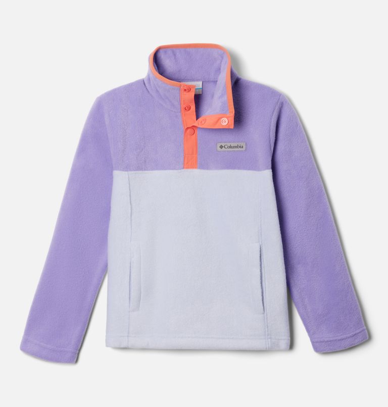 Steens Mtn II 1/4 Snap Fleece Pull-Over, Color: Snowdrift, Paisley Purple, image 1