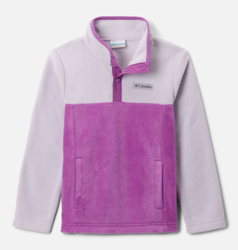 Kids' Steens Mtn II Quarter Snap Fleece Pullover, Color: Razzle, Lavender Pearl, image 1