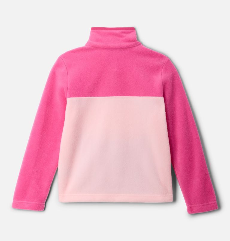 Kids' Steens Mtn II Quarter Snap Fleece Pullover, Color: Satin Pink, Pink Ice, image 2