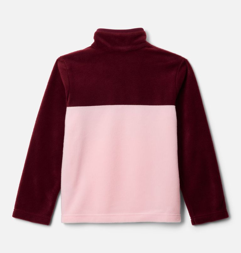 Kids' Steens Mtn II Quarter Snap Fleece Pullover, Color: Satin Pink, Rich Wine, image 2