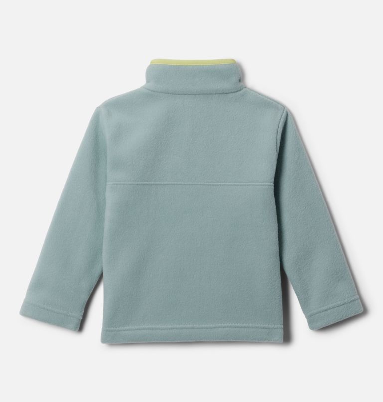 Toddler Steens Mtn II Quarter Snap Fleece Pullover, Color: Crushed Blue, Citron Haze, image 2