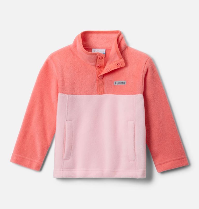 Haut en laine polaire avec fermeture pressionnée 1/4 Steens Mtn II pour tout-petits, Color: Satin Pink, Hot Coral, image 1