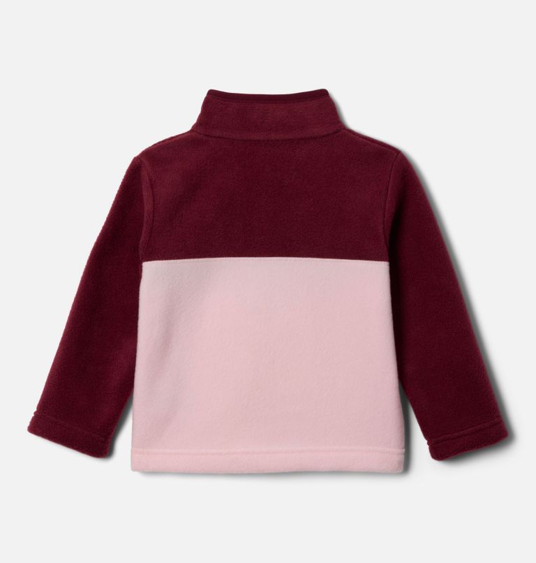 Toddler Steens Mtn II Quarter Snap Fleece Pullover, Color: Satin Pink, Rich Wine, image 2