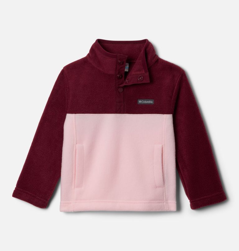 Toddler Steens Mtn II Quarter Snap Fleece Pullover, Color: Satin Pink, Rich Wine, image 1