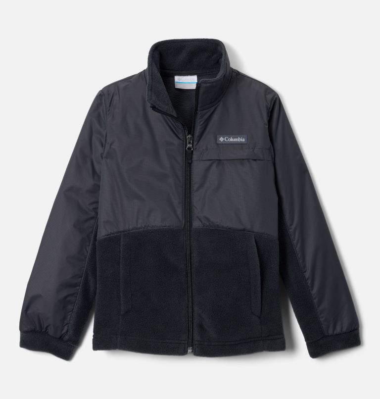 Girls' Benton Springs IV Overlay Fleece Jacket, Color: Black, Shark, image 1