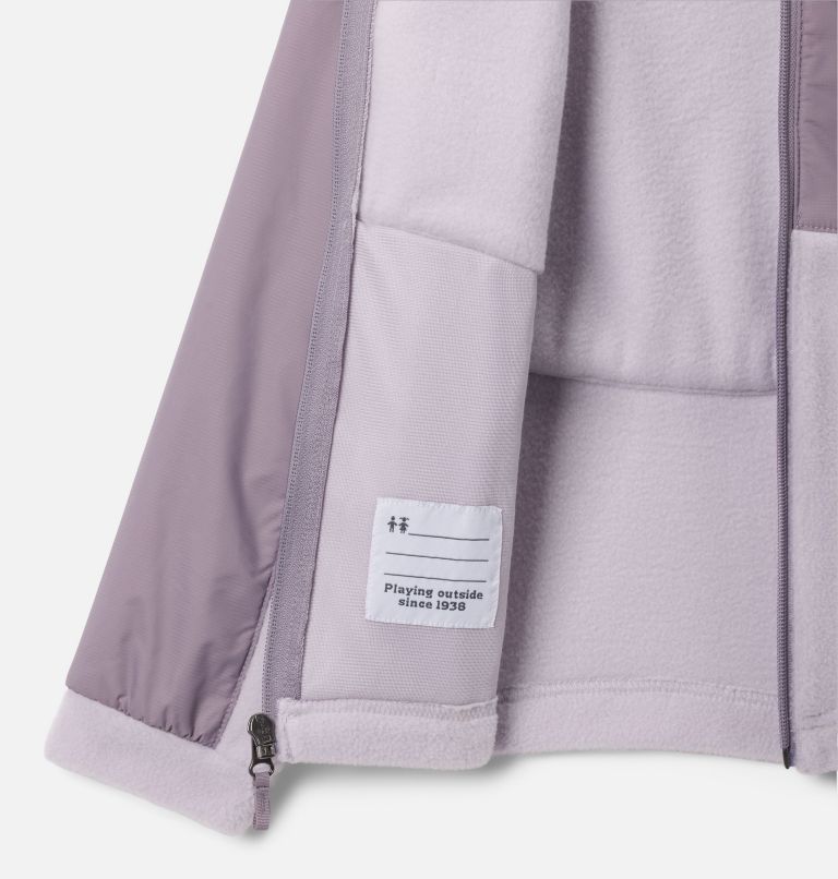 Girls' Benton Springs IV Overlay Fleece Jacket, Color: Lavender Pearl, Shale Purple, image 3
