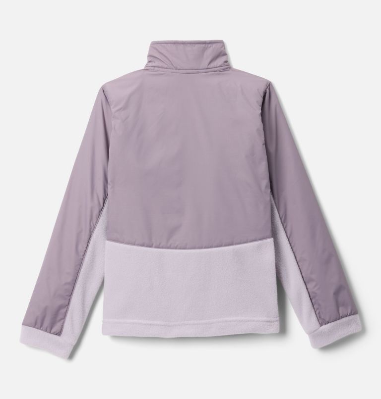 Girls' Benton Springs IV Overlay Fleece Jacket, Color: Lavender Pearl, Shale Purple, image 2