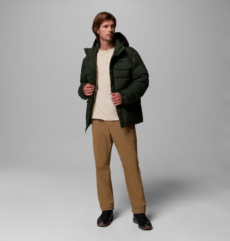 Men's Landroamer Hooded Puffer Jacket, Color: Greenscape, image 2