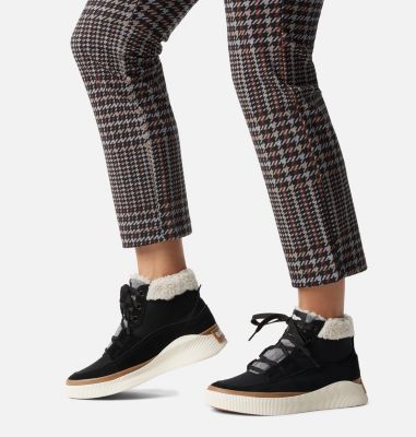 Women's OUT N ABOUT IV Waterproof Mid Sneakers, Color: Black, Sea Salt, image 2