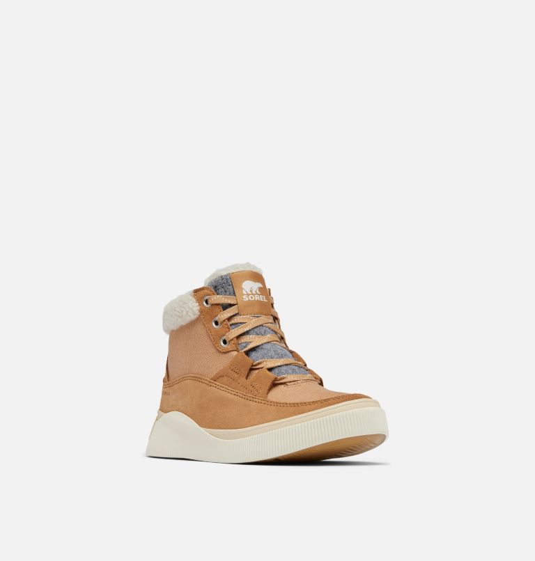 Women's OUT N ABOUT IV Waterproof Mid Sneakers, Color: Tawny Buff, Honey White, image 7