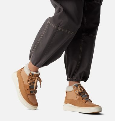 Women's OUT N ABOUT IV Waterproof Mid Sneakers, Color: Tawny Buff, Honey White, image 2