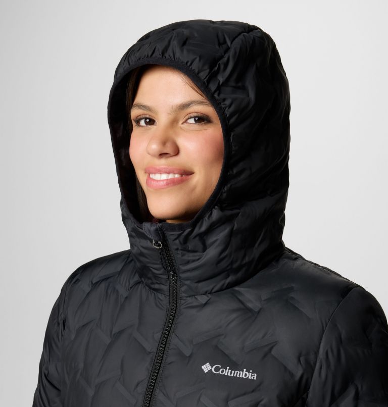 Women's Delta Ridge II Long Hooded Down Jacket, Color: Black, image 5