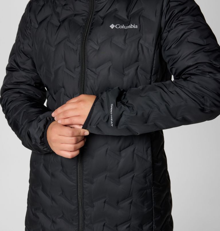 Women's Delta Ridge II Long Hooded Down Jacket, Color: Black, image 8