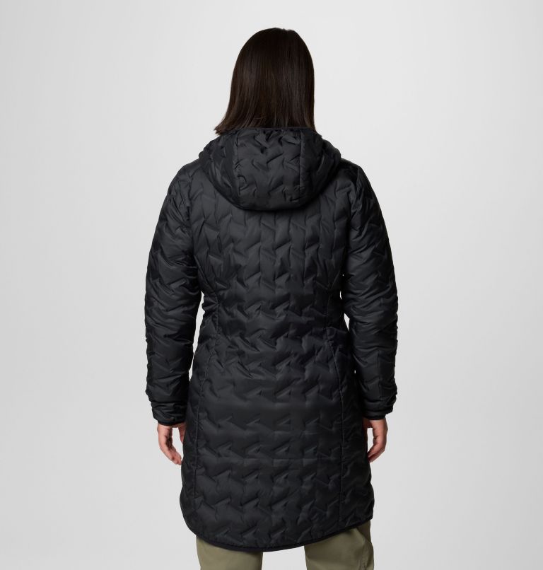 Women's Delta Ridge II Long Hooded Down Jacket, Color: Black, image 2