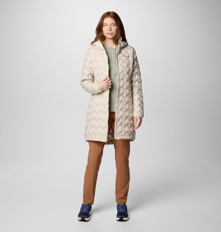 Women's Delta Ridge II Long Hooded Down Jacket, Color: Dark Stone, image 3