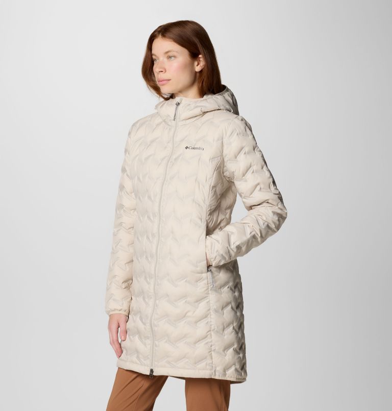 Women's Delta Ridge II Long Hooded Down Jacket, Color: Dark Stone, image 4