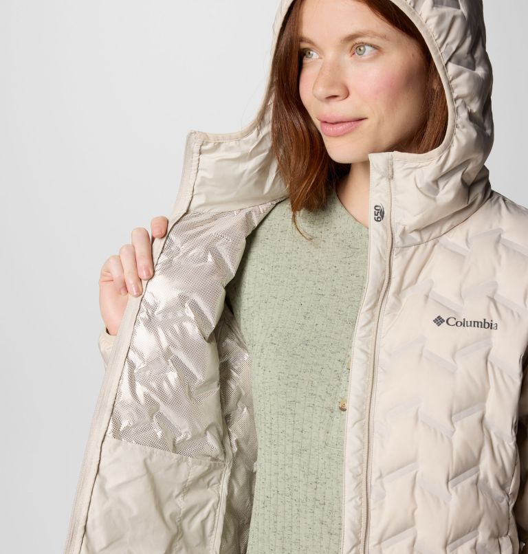 Women's Delta Ridge II Long Hooded Down Jacket, Color: Dark Stone, image 6