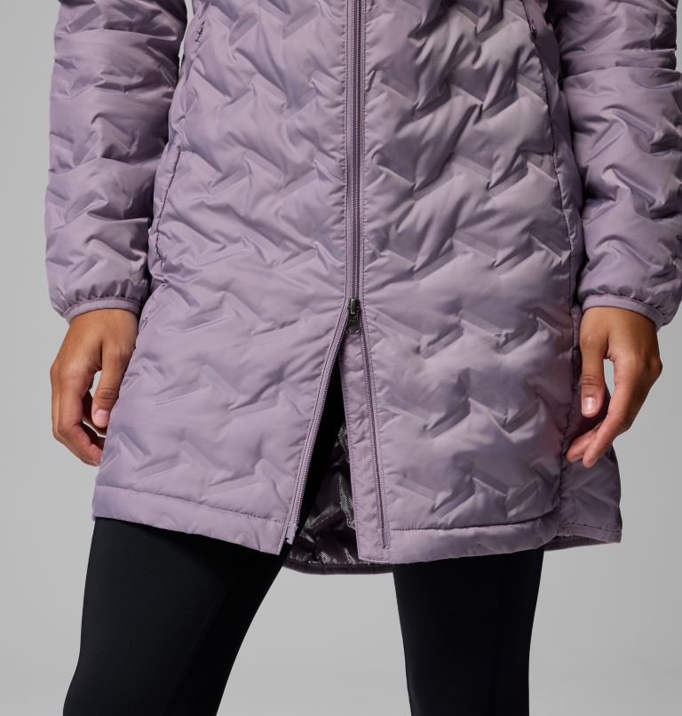 Women's Delta Ridge II Hooded Long Down Puffer, Color: Shale Purple, image 8