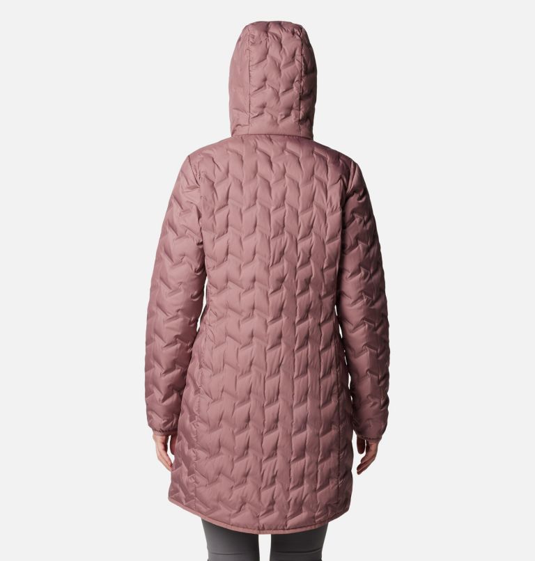 Chaqueta larga acolchada de plumón con capucha Delta Ridge II para mujer, Color: Fig, image 2