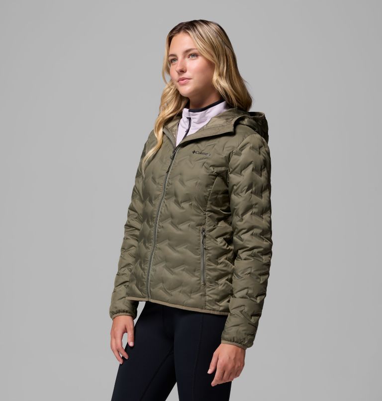 Women's Delta Ridge II Down Hooded Jacket, Color: Stone Green, image 4
