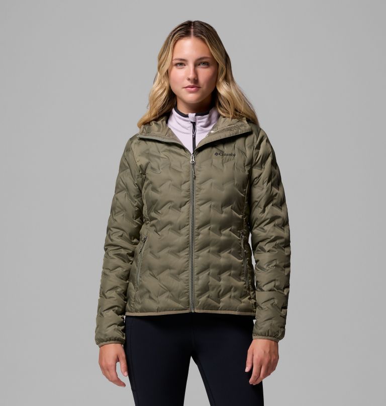 Women's Delta Ridge II Down Hooded Jacket, Color: Stone Green, image 1