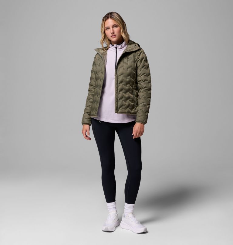 Women's Delta Ridge II Down Hooded Jacket, Color: Stone Green, image 2