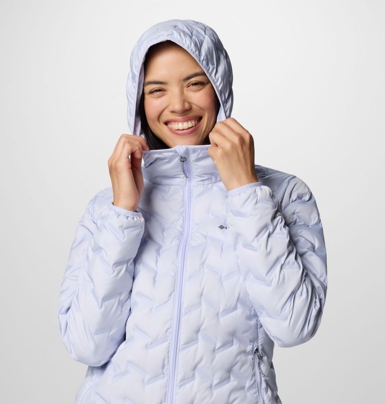 Women's Delta Ridge II Down Hooded Jacket, Color: Snowdrift, image 5