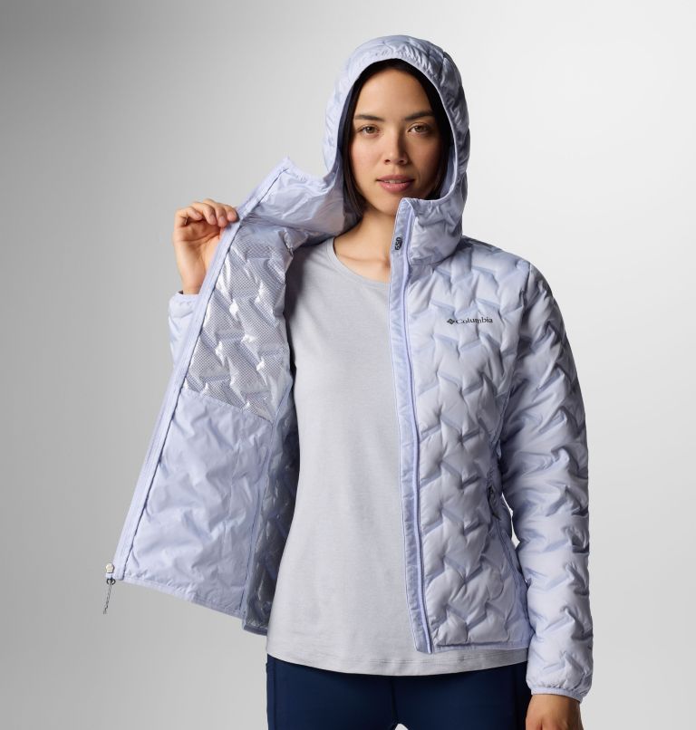 Women's Delta Ridge II Down Hooded Jacket, Color: Snowdrift, image 6
