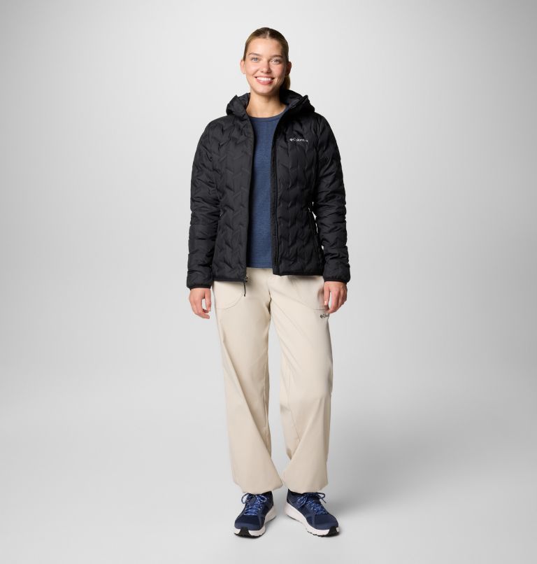 Women's Delta Ridge II Down Hooded Jacket, Color: Black, image 3