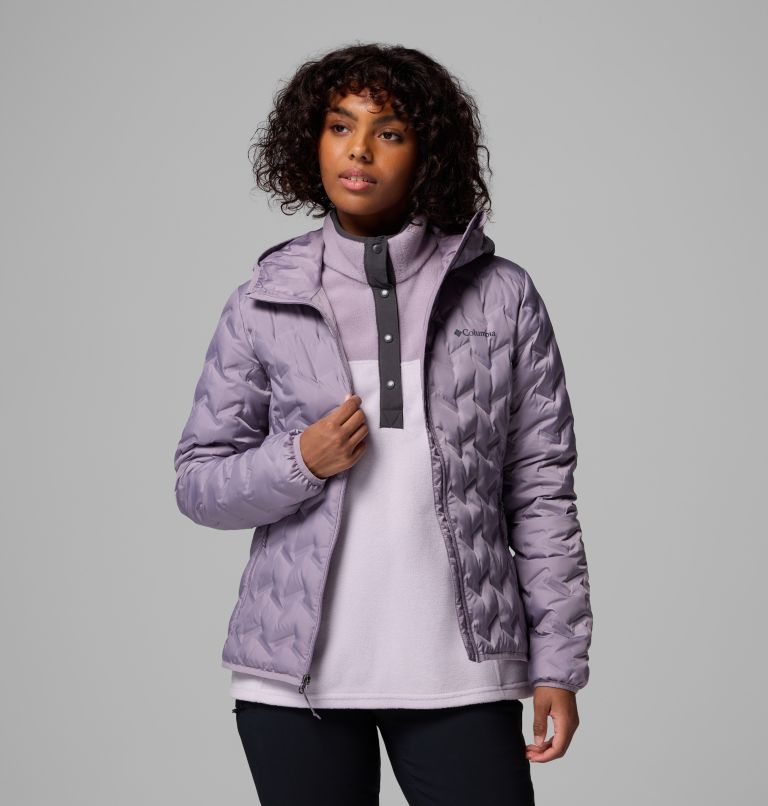 Women's Delta Ridge II Down Hooded Jacket, Color: Shale Purple, image 5