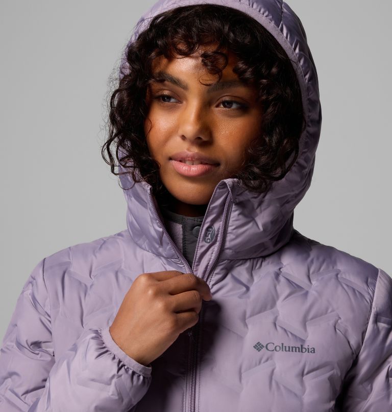 Women's Delta Ridge II Down Hooded Jacket, Color: Shale Purple, image 7