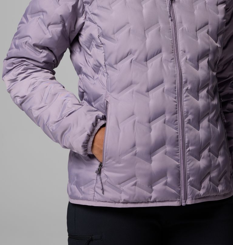 Women's Delta Ridge II Down Hooded Jacket, Color: Shale Purple, image 8