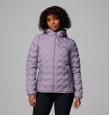Women's Delta Ridge II Down Hooded Jacket, Color: Shale Purple, image 3