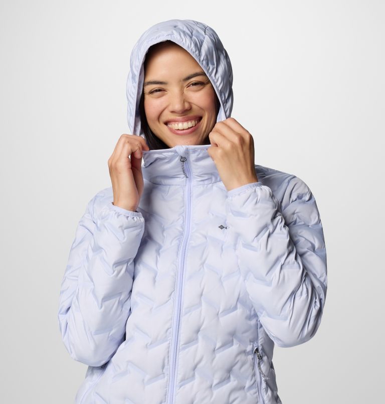 Women's Delta Ridge II Down Hooded Jacket, Color: Snowdrift, image 5