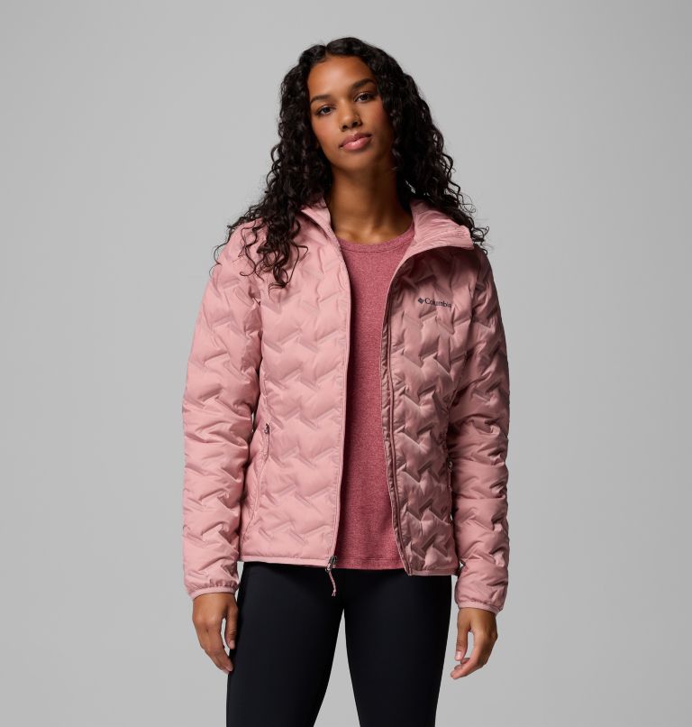 Women's Delta Ridge II Down Hooded Jacket, Color: Eraser Pink, image 5