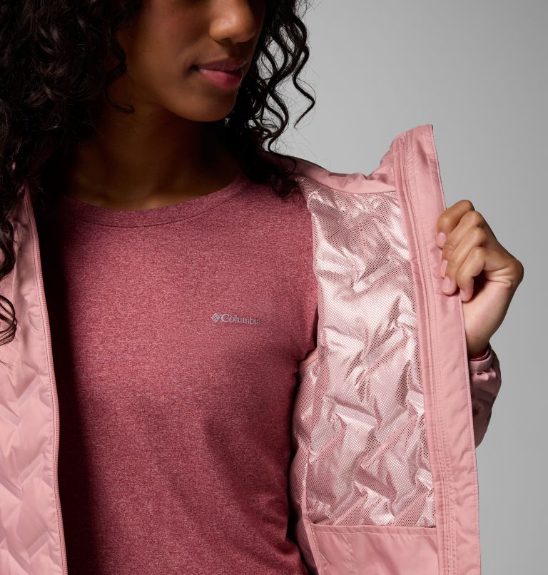Women's Delta Ridge II Down Hooded Jacket, Color: Eraser Pink, image 6
