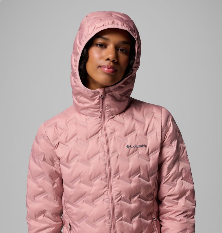 Women's Delta Ridge II Down Hooded Jacket, Color: Eraser Pink, image 7