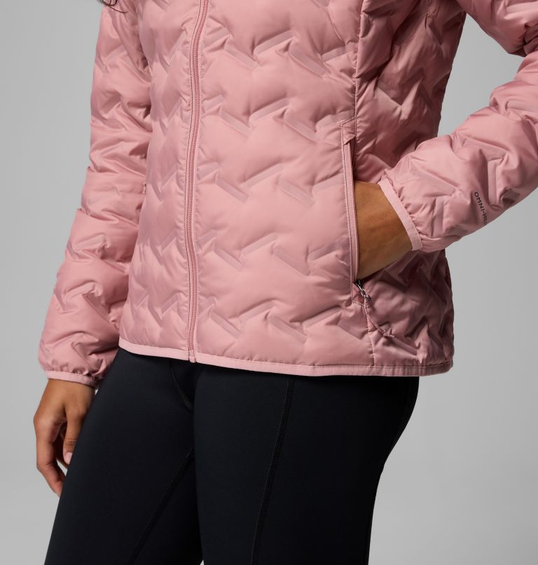 Women's Delta Ridge II Down Hooded Jacket, Color: Eraser Pink, image 8