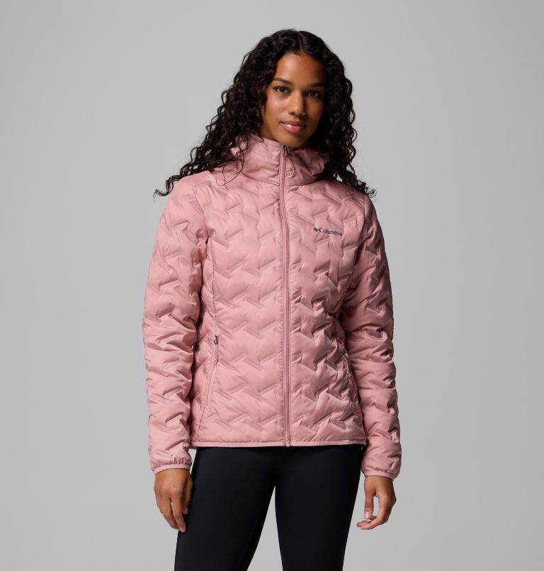 Women's Delta Ridge II Down Hooded Jacket, Color: Eraser Pink, image 1